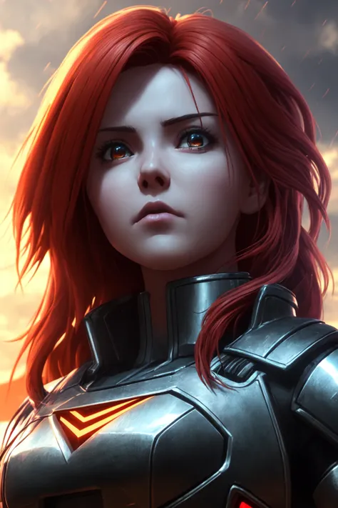 closeup of a young woman with auburn ahir standing in front of the barn at her farm, cute smirkm D&D, 3d liquid detailing fluid acrylic concept art in a foreest setting art by animated+ artgerm and greg rutkowski (cel shading)++ anime++ pixar++ Full of Light, Animated Film, Cinematography, Atmosphere, Highly Detailed Heavenly Dramatic Lighting, Highly Realistic Cinematic Lighting, Volumetric Lighting, Photography, Cinema, Epic High Dynamic Lighting, HDR