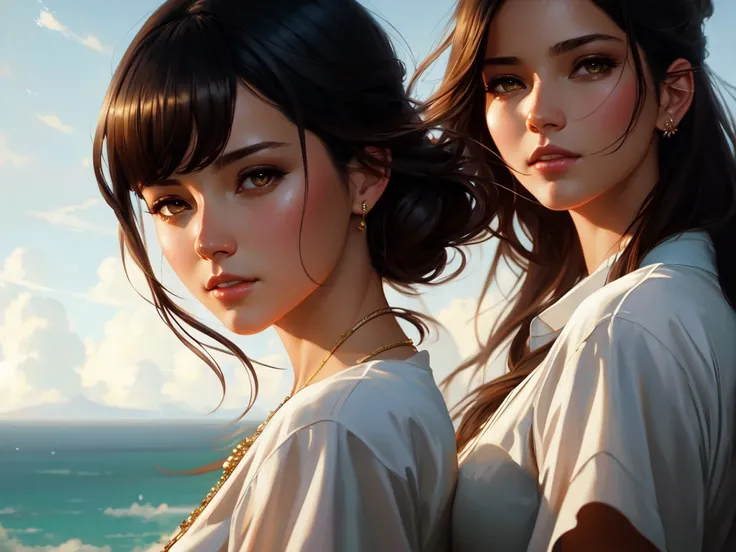 modelshoot style, (extremely detailed CG unity 8k wallpaper), full shot body photo of the most beautiful artwork in the world, beautiful women, professional majestic oil painting by Ed Blinkey, Atey Ghailan, Studio Ghibli, by Jeremy Mann, Greg Manchess, Antonio Moro, trending on ArtStation, trending on CGSociety, Intricate, High Detail, Sharp focus, dramatic, photorealistic painting art by midjourney and greg rutkowski,1girl