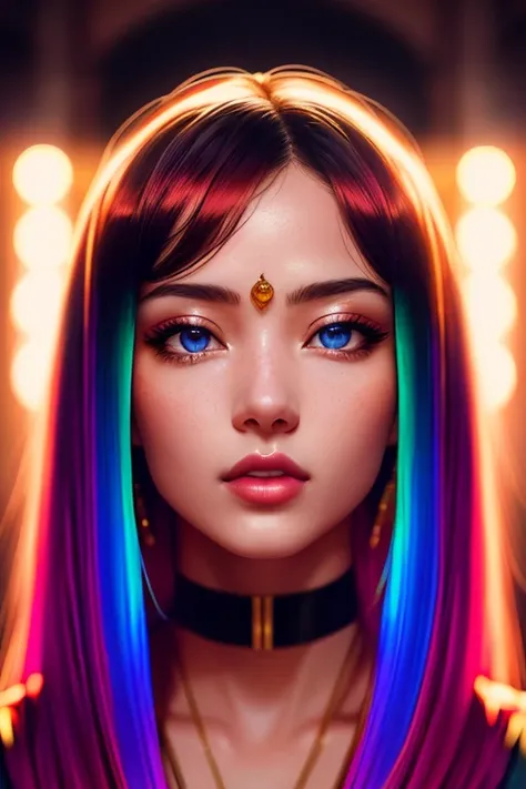 film style, the most outstanding photo in the world, Asian beauty, mesmerizing eyes, (((narrow face))), (((narrow nose bridge))), full and inviting lips, flawless skin, (few natural freckles:0.7), (((colorful hair in the wind))), (((rim light on the face))), slim figure, sexy and cute girl, pronounced feminine feature, amazing body, street in sunset, neon lights, intricate, highly detailed, extremely hyper aesthetic, masterpiece, highest quality, lens flare, dramatic lighting, sharp focus, photorealism, HDR, 8K, mannerism, cinematography, by Adrian Zingg and johnson ting