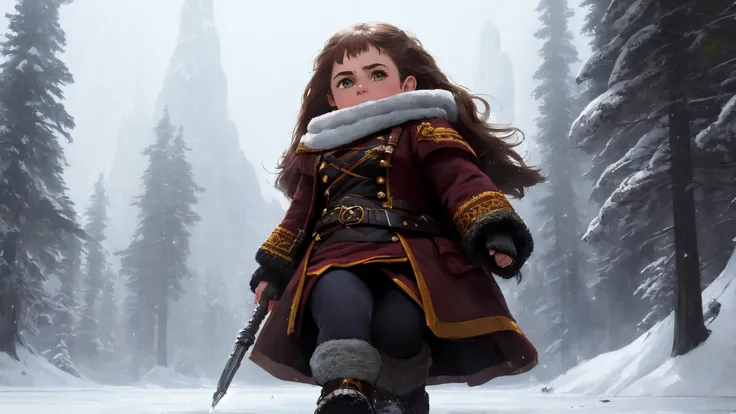 highly detailed full body shot of pitfighter
((hermione granger, young emma watson, [mila kunis])), stocky, pear_shaped_body, (thicc butt:1.0), (belly fat:1), ((small:1.6) breasts:1), large eyes, (freckles:0.8),
winter village, heavy winter clothes, boots,
cinematic angle,
modelshoot style, (extremely detailed CG unity 8k wallpaper), photo of the most beautiful artwork in the world, professional majestic oil painting by Ed Blinkey, Atey Ghailan, Studio Ghibli, by Jeremy Mann, Greg Manchess, Antonio Moro, trending on ArtStation, trending on CGSociety, Intricate, High Detail, Sharp focus, dramatic, photorealistic painting art by midjourney and greg rutkowski,