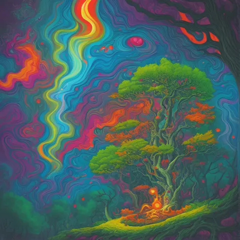 psychedelic sprucy dreams, skrunks, serene, satsumatish, van gorm, woods,madness, vivid, lightning