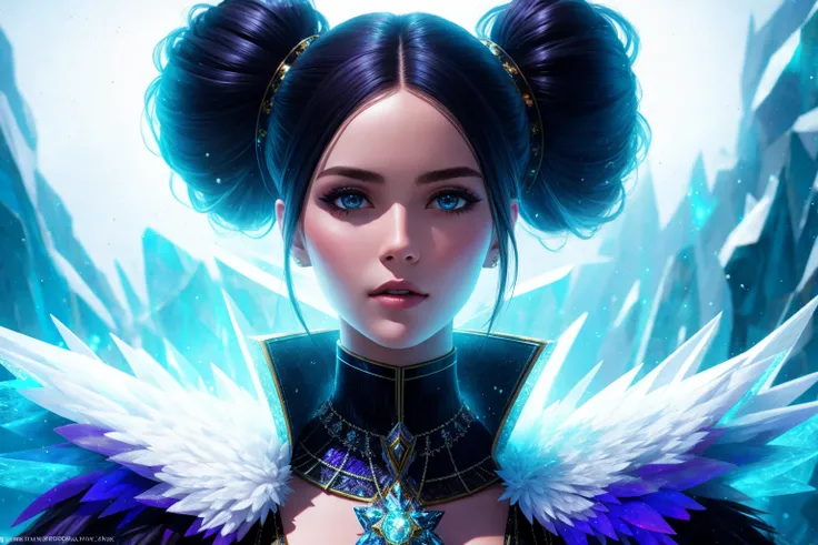 RAW,  masterpiece , ultra detailed photograph , (8k, RAW photo:1.2) , best quality, ultra high res, photorealistic ,  sunlight   , full body portrait, stunningly beautiful , (   leblanc \(league of legends\)     ), dynamic posing,   wearing Thermal regulating clothing  , (  bun head, twintails  : 1.2 ) ,  ( flawless anatomy), , (detailed face), vibrant eyes  ,  (view from_sides  ) ,    She manipulated reality, masterful illusionist    ,  at [ A frozen tundra ruled by fierce ice giants and filled with treacherous ice floes and blizzards : A network of wormholes used for faster-than-light travel : 0.75 ]  , ( very detailed background, detailed face, detailed complex busy background : 0.8 ) , messy, ornate,  Opalescent colors , ((high detailed skin, realistic skin details)), (visible pores : 0.3) ,  sharp focus, volumetric fog, 8k uhd, dslr, high quality, film grain,    fair skin, photorealism, lomography ,  at (   A sprawling metropolis in a future dystopia   ),  view from below ,  translucency ,   (HDR:1.2)