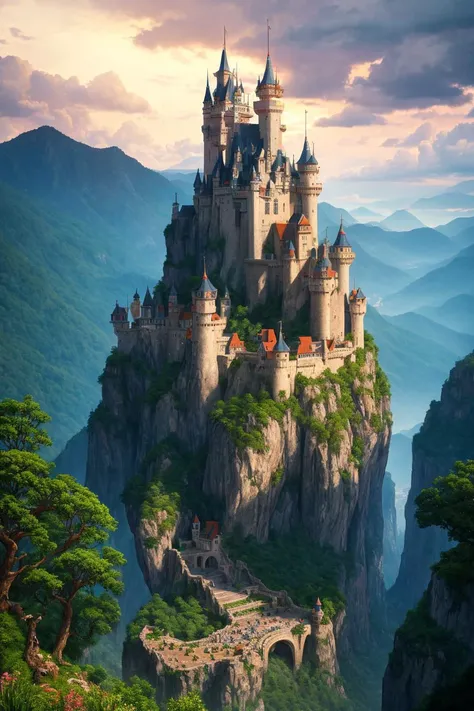 A forbidden castle high up in the mountains, pixel art, (intricate details:1.12), hdr, (intricate details, hyperdetailed:1.15), (natural skin texture, hyperrealism, soft light, sharp:1.2), game art, key visual, surreal