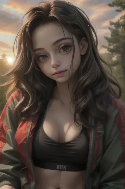 (headshot), 1girl, beautiful, sunset, beautiful sunset, cloudy, forest, nature hike, (((headshot))), BREAK
sports bra, backpack, yoga pants, BREAK
large breasts, makeup, long straight hair, pale skin, fair skin, white skin, BREAK
<lora:PerfectFullBreasts-fCV3.5:1.0>, <lora:more_details:0.8> <lora:downblouseForBoobs_v1:1>, <lora:Erica:1>, <lora:GoodHands-beta2:0.8>