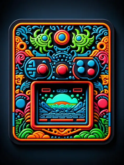 A vibrant 80s arcade scene, the joystick, the pixelated monsters, the glowing high scores, all tactile and textured in ral-rubberpatch <lora:ral-rubberpatch-sdxl:1> <lora:EnvyBetterHiresFixXL01:0:hr=1>