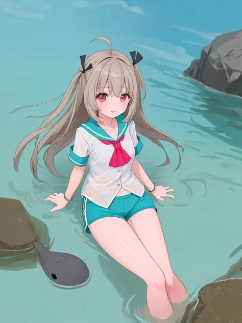 <lora:atri girl-000011:1>,atri girl,dolphin shorts,