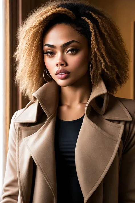 RAW photo, close portrait photo of (babycai) posing, long brown coat, long haircut, pale skin, slim body, (high detailed skin:1.2), 8k uhd, dslr, soft lighting, high quality, film grain, Fujifilm XT3 sharp focus, f 5.6
