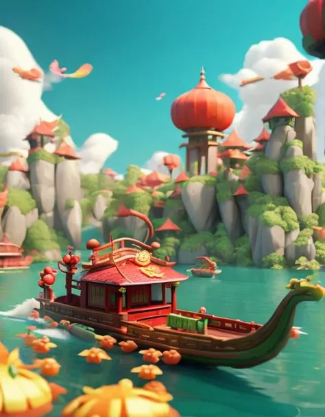 <lora:C D_20230617011627:0.9>,(dragon boat),Zongzi,Dragon Boat Festival,(c4d:0.5), 3D, cute, masterpiece, best quality,