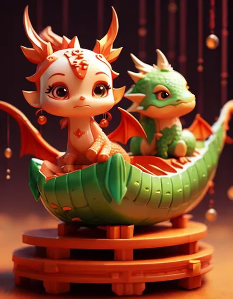 <lora:C D_20230617011627:0.9>,(dragon boat),Zongzi,Dragon Boat Festival,(c4d:0.5), 3D, cute, masterpiece, best quality,