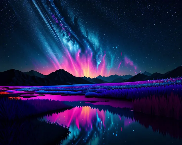 landscape with stars,
diffraction spikes, anaglyph
functional art in a upside-down style,
by Grandma Moses, by Adam Martinakis
Refined, Splendid, Thorough,
High Contrast, High Saturation, masterpiece, volumetric light, vibrant colors, depth of field.