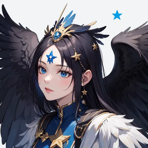 Blue eagle with a star symbol on its forehead