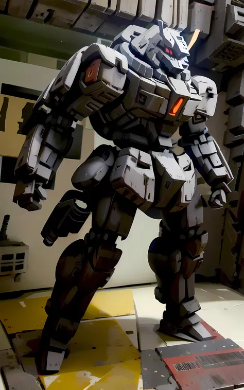 MK, mecha, dark grey gundam (makoto), full body view, (highly detailed, detailed textures, best quality:1.3) <lora:Mecha:0.9> AND <lora:mecha_offset:0.5>, <lora:add_detail:0.25>, full body shot, glowing red eyes, facing the viewer, <lora:BrutalistTech:1>, brutaltech