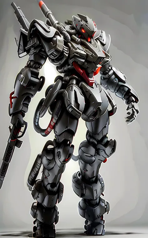 MK, mecha, dark grey gundam (makoto), full body view, (highly detailed, detailed textures, best quality:1.3) <lora:Mecha:0.9> AND <lora:mecha_offset:0.5>, <lora:add_detail:0.25>, full body shot, glowing red eyes, facing the viewer, <lora:PastTech:0.8>, plasttech, synthetic