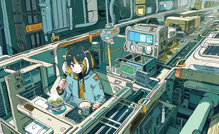 best quality, masterpiece, illustration, highres, 1girl,upper body, bored, solo focus, creative, celluloid, hyper detailed, cityscape