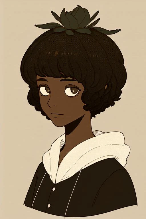 (masterpiece, best quality) 1girl, dark skin, short hair, upper body, black hair,