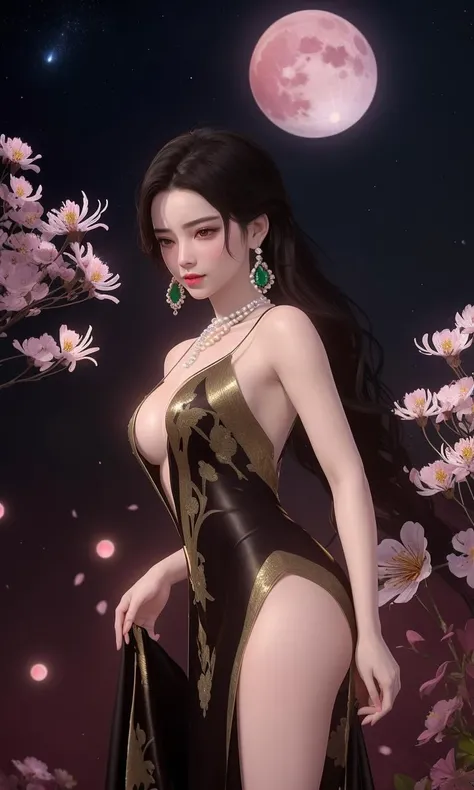 (,1girl, pov,best quality,masterpiece, ) ,(,1girl,spider lily,cherry,cherry blossoms, night,night sky,starry sky,full moon,milky way, red moon, moonlight, ) <lora:DA_Priestess-GoddessQipao-BloodSpell:0.6>
ultra realistic 8k cg, flawless, clean, masterpiece, professional artwork, famous artwork, cinematic lighting, cinematic bloom, perfect face, beautiful face, fantasy, dreamlike, unreal, science fiction, luxury, jewelry, diamond, gold, pearl, gem, sapphire, ruby, emerald, intricate detail, delicate pattern, charming, alluring, seductive, erotic, enchanting, hair ornament, necklace, earrings, bracelet, armlet,halo,