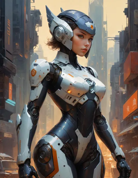 by Joseph Lorusso, (animated but extremely beautiful:1.4), (intricate details, masterpiece, best quality:1.4),
android girl, mecha girl, poster art style, professional, modern, eye-catching, highly detailed, dark palette, science fiction cityscape, dynamic pose, looking at viewer
<lora:epi_noiseoffset2:0.5> <lora:add-detail-xl:1> <lora:xl_more_art-full_v1:0.5> <lora:mechagirl-sdxl-prod-e:0.7>