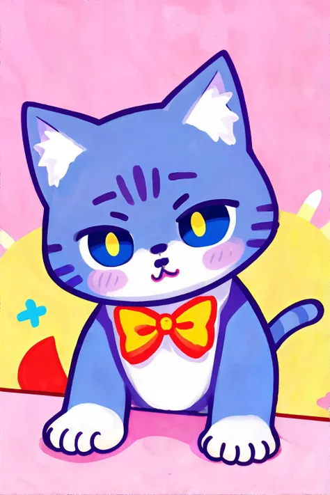 <lora:doodleart:0.6>, surrealistic,tuyawang,abstract,doodle art, cat wearing a bowtie, no humans, <clip:skip:2>, masterpiece, 8k, high resolution, shallow depth of field, sharp focus