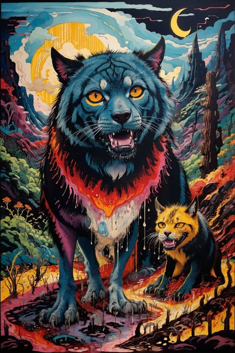 Surrealist art , masterpiece,best quality, surrealistic,tuyawang,abstract,doodle art, 8K, highly detailed, digital photography, painting, medium shot of a (underworld queen) , Nikon d850, F/8, dripping Psychedelic, diabolic smile, satanic, on the edge, intricate, perfect lighting, perfect shading, hdr, (photorealistic:1.6), <lora:TUYA5:1.25> . Dreamlike, mysterious, provocative, symbolic, intricate, detailed