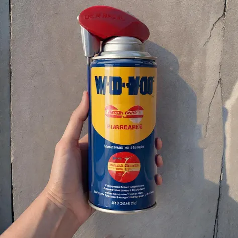 (best quality, masterpiece), <lora:wd40:1> wd40, can, english text, outdoor