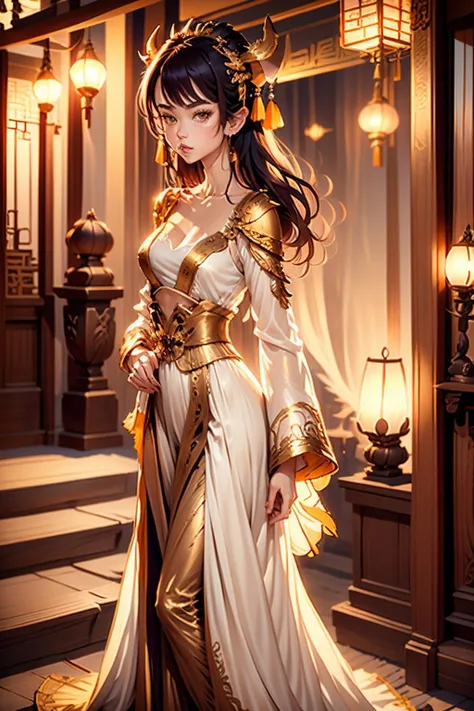 <lora:RPGTiefling:0.7> tiefling:1.2, solo, 1girl Adut Akech 4d0t4k3ch, horns, black skin, (small breasts:1.3), pointy ears, side small afro braids with golden decors with jadeit green eyes and Sparse eyebrows ,empress wearing <lora:Ancient_Empress:1> ancient empress dress with golden neckle, detailed intricate armor holding Meteor sword cowboy shot, In a tranquil island where sirens sing melodies that can calm the fiercest storms, in background, (realistic:1.2), masterpeice, ultradetailed, intricate details, perfect quality, ultrashapr, ultradetailed, photorealistic, perfect shadows, profesional lights, realistic, blurry, boekh, masterpiece light works,depth of fiel, ultradetailed character, pefect quality, maximum quality, intricate details, detailed face By jeremy mann, by sandra chevrier, by maciej kuciara, sharp, (perfect, body:1.1), realistic, real shadow, 3d, (golden and jaspis palace, with marable columns and stairs background:1.2), (by Michelangelo), (profesional lights:1.3) (profesional photography:1.3), full body shoot, concept art of medieval rpg character,Standing at the entrance of an ancient temple, she exudes a sense of mystique and reverence