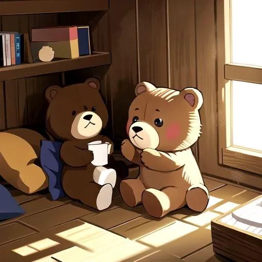 (masterpiece:1.2), best quality, masterpiece, highres, original, extremely detailed wallpaper, perfect lighting,(extremely detailed CG:1.2), drawing, bear, <lora:picture_book:0.6>