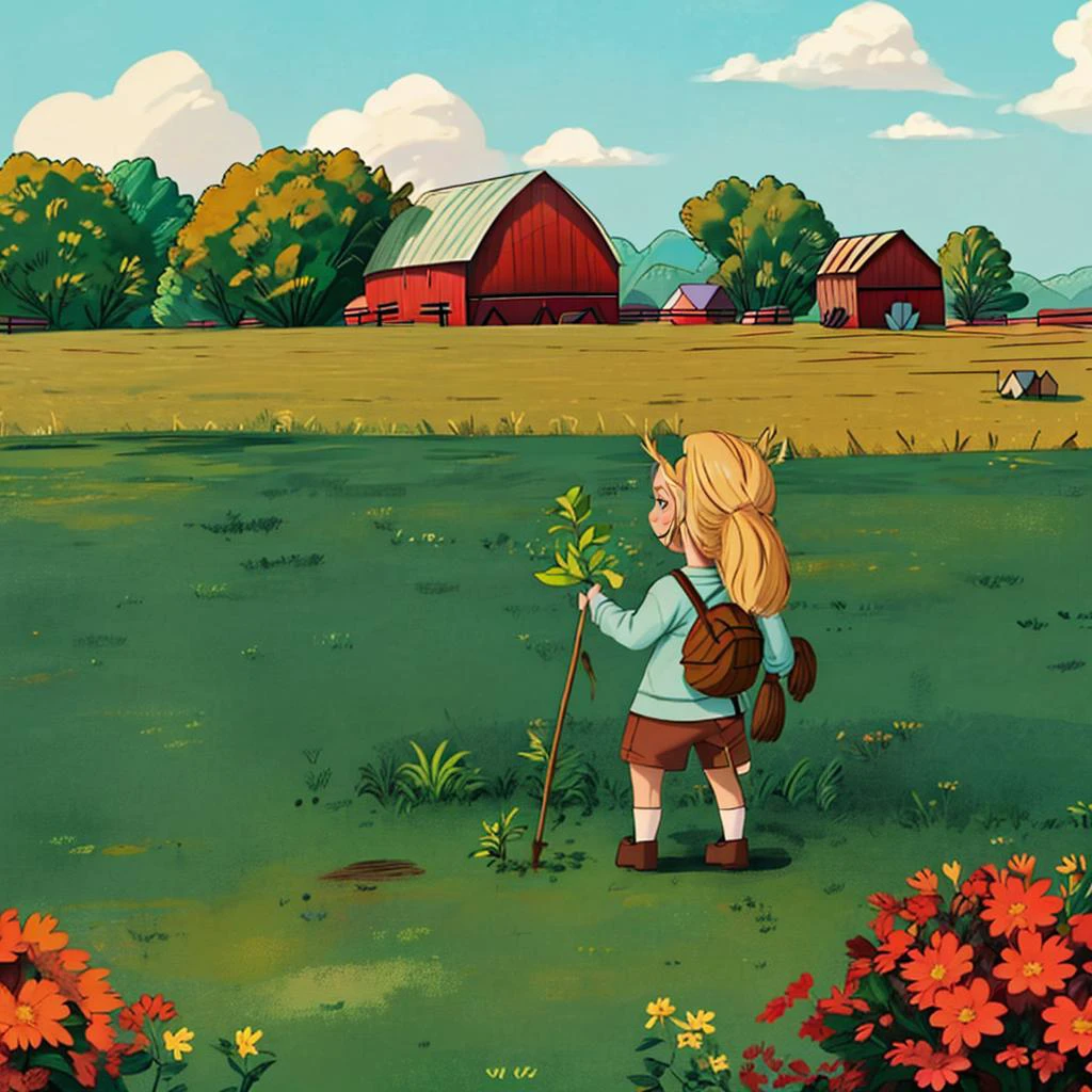<lora:picture_book:0.8> farm