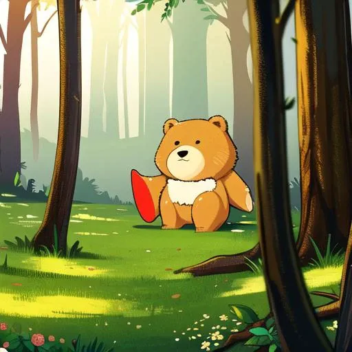 (masterpiece:1.2), best quality, masterpiece, highres, original, extremely detailed wallpaper, perfect lighting,(extremely detailed CG:1.2), drawing, bear, solo, trees, forest, <lora:picture_book:0.6>