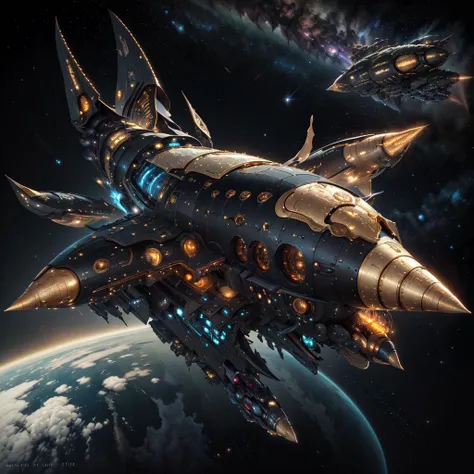 <lora:EbonyGoldAI:.9> EbonyGoldAI spaceship in space