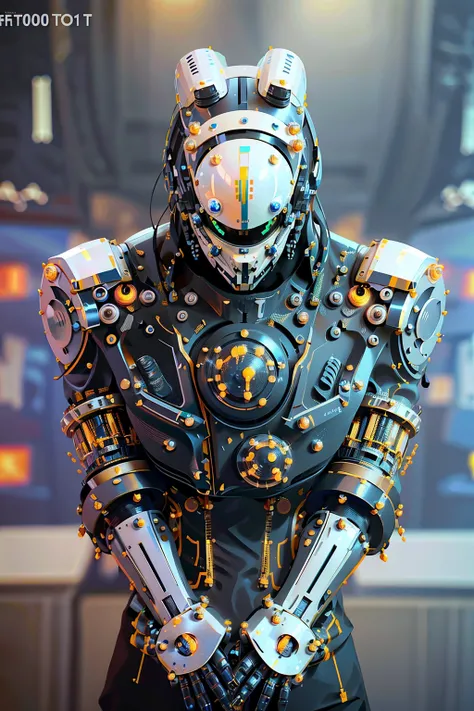 a close up of a mshn robot , futobot, cyborg , wearing cyberhelmet, 6 glowing eyes , white female body and armor, mshn factory, tubes connected to neck, neon light
photorealistic, masterpiece, best quality, 35mm film, film grains, cyberpunk,EbonyGoldAI
<lora:cyberhelmetv0.7:0.7> <lora:mshn:0.4> <lora:EbonyGoldAI:0.7>