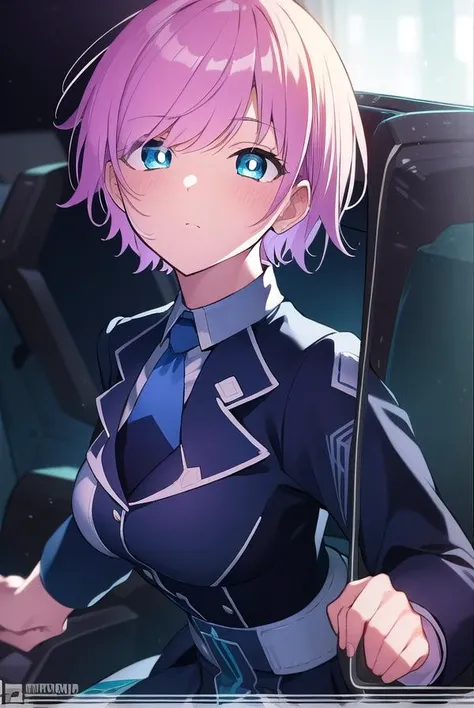ririyuuhi, <lyco:ririyuuhi-LYCORIStest:1>,
riri yuuhi, aqua eyes, pink hair, short hair, hair pin,
BREAK blue footwear, blue jacket, buttons, jacket, long sleeves, miniskirt, necktie, school uniform, skirt, thighhighs, zettai ryouiki,
BREAK looking at viewer,
BREAK indoors,
BREAK <lora:GoodHands-vanilla:1>, (masterpiece:1.2), best quality, high resolution, unity 8k wallpaper, (illustration:0.8), (beautiful detailed eyes:1.6), extremely detailed face, perfect lighting, extremely detailed CG, (perfect hands, perfect anatomy),