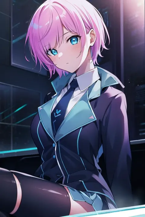 ririyuuhi, <lyco:ririyuuhi-LYCORIStest:1>,
riri yuuhi, aqua eyes, pink hair, short hair,
BREAK blue footwear, blue jacket, buttons, jacket, long sleeves, miniskirt, necktie, school uniform, skirt, thighhighs, zettai ryouiki,
BREAK looking at viewer,
BREAK indoors,
BREAK <lora:GoodHands-vanilla:1>, (masterpiece:1.2), best quality, high resolution, unity 8k wallpaper, (illustration:0.8), (beautiful detailed eyes:1.6), extremely detailed face, perfect lighting, extremely detailed CG, (perfect hands, perfect anatomy),