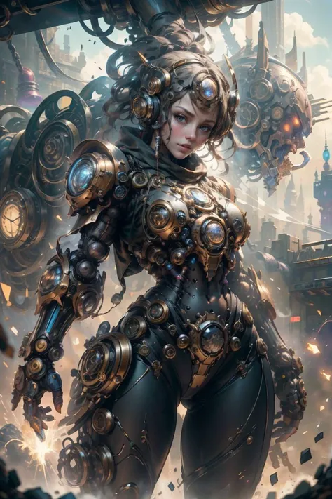 1 girl as a Warforged, mecha, looking at viewer,
best quality, masterpiece, ultra high res, (photo realistic:1.4), <lora:ChronomancyMecha:0.9>