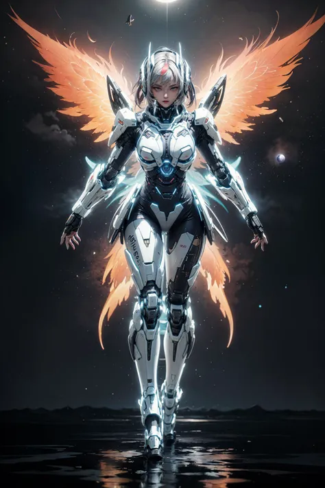 (8k,RAW photo,best quality, masterpiece:1.2),physically-based rendering,tyndall effect,surface reflection,looking at viewer,Point-of-View Shot,
(Mecha:1.1),full body,solo,glowing,armor,large wings,scientific discoveries,pastel colors,scifi,space,moon,planet,
rainbow-candy,style-swirlmagic,
<lora:universe:0.4:bg>, <lora:å¡ç½æºç²:0.3>,<lora:TalDarimMecha:0.3>,<lora:add_detail:0.3>,<lora:pastel_hair_A:1>, <lora:nlc_blue:1> open arms