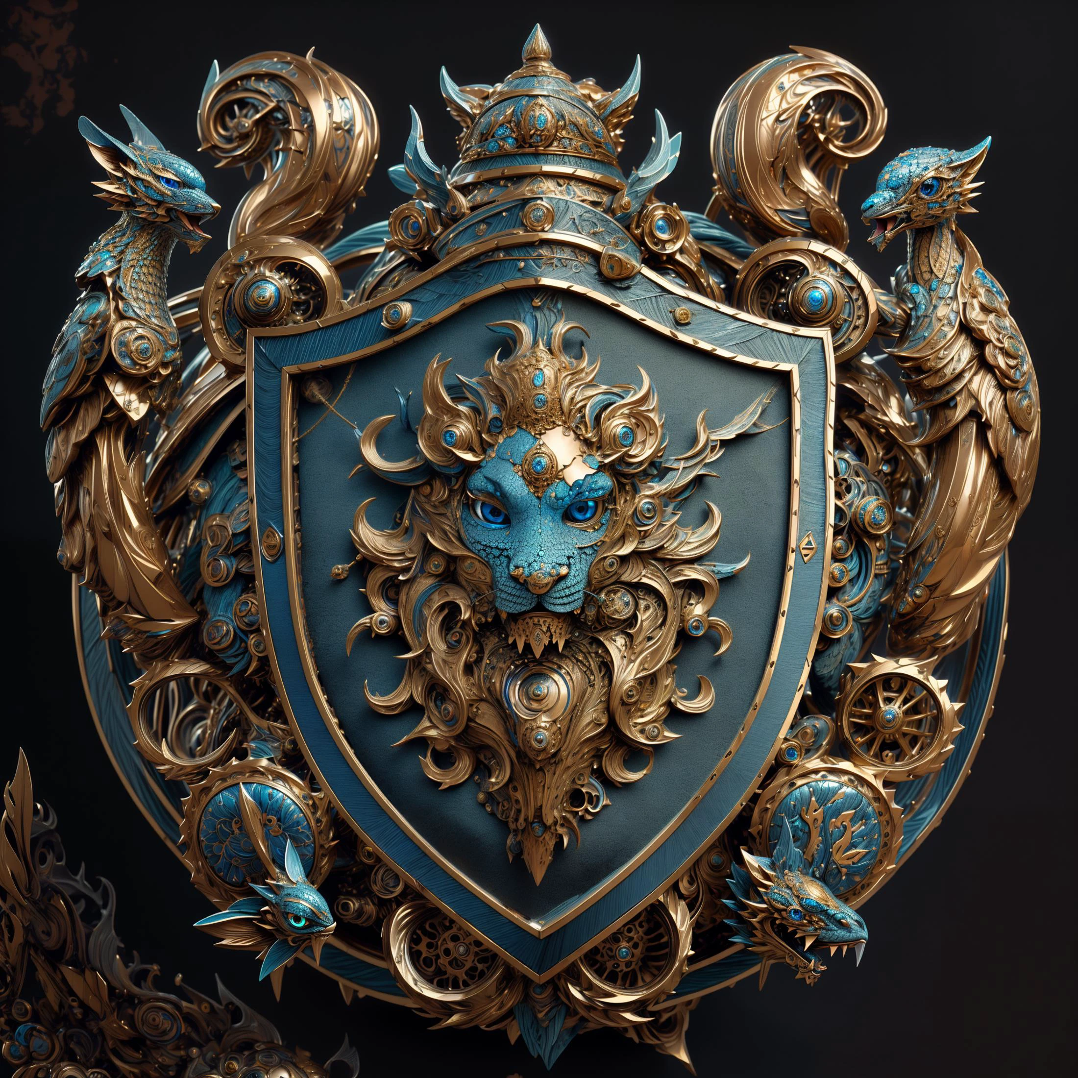 best quality,masterpiece,highres,masterpiece,Highly detailed,ultra-fine painting,sharp focus,badge,(((text"lingko"))),blue eyesï¼jewelry, steel,badge,metal,glass ,gear,3D image_dir.<lora:nijiarmor_anime_v2:0.7>,<lora:Mecha - Ebony Gold Mecha:1>,<lora:Cool Hong Kong Girl:1>