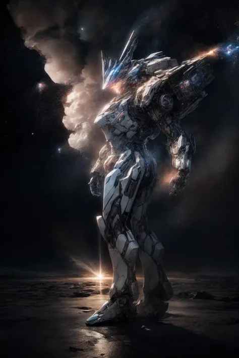 (8k, RAW photo, best quality, masterpiece:1.2),(realistic, photo-realistic),tyndall effect,looking at viewer,Low Angle
Mecha,full body,solo,Wind,space,scientific discoveries,pastel colors,scifi,
<lora:LowRA:0.5>,<lora:add_detail:1>, <lora:Mecha:0.8>