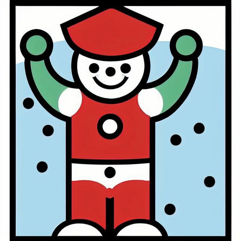 a drawing of schnucks as a snowman white background, full_body, solo,