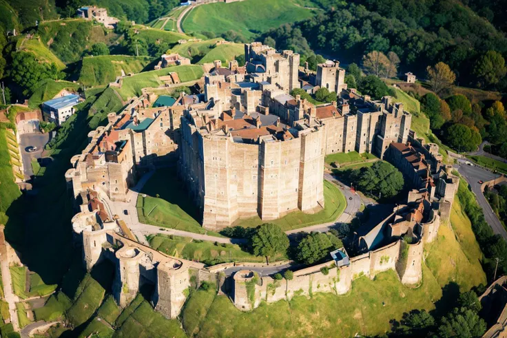 (masterpiece, best quality:1.2), ultra-detailed, Castle, (realistic:1.5), <lora:EdobMedievalCastleTopView_v1.0:1>