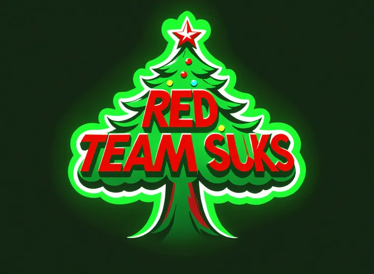 <lora:TeamGreenSDXL:0.5> Red Team Sucks text logo, green, glow, christmas tree,teamgreenstyle, greenteam <lora:Harrlogos_v1.1:1> <lora:AI_Overlord_Santas_-_The_Green_Team_LoRA:0.8>