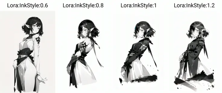 1girl, dark hair, grey eyes, short hair, wavy hair, (elf:0.91), dress, <lora:InkStyle:0.6> zydink, monochrome, ink sketch, (perfect anatomy:1.10), (masterpiece, best quality:1.21)