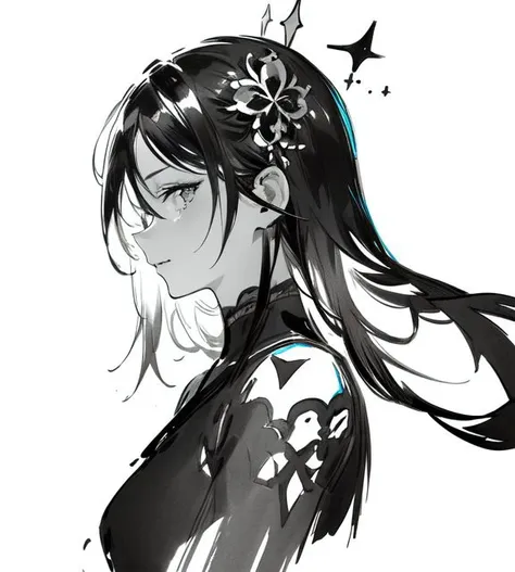 1 woman, middle age woman, (MILF, adult:1.33), hair ornament, long hair cut,
traditional dress, intricate details,
upper body, looking at viewer, side view, portrait,
<lora:add_detail:0.7>, <lora:sxz-niji-v2:0.33>, <lora:zyd232_ChineseInkStyle_v1_0:1>, monochorome, zydink, ink, ink splash, ink sketch, white background