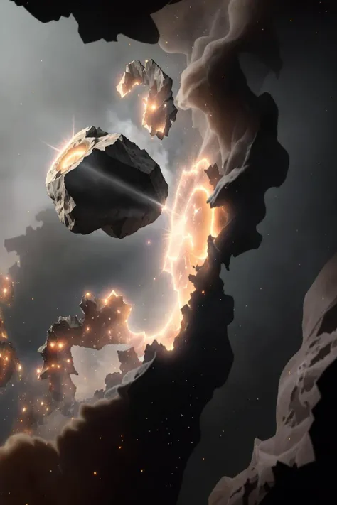 <lora:ram:0.8> asteroid field nebula volumetric lighting dust and debris bright sunlight