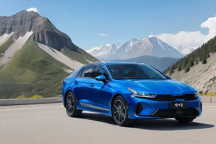 a Whtie car in mountain, photorealistic, shot by Sony a7iii,<lora:K5:0.8>