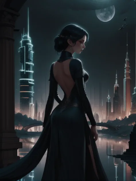 elegant, mysterious fantasy megacity beyond the end of the multiverse<lora:EnvyEleganceXL01:1.0>