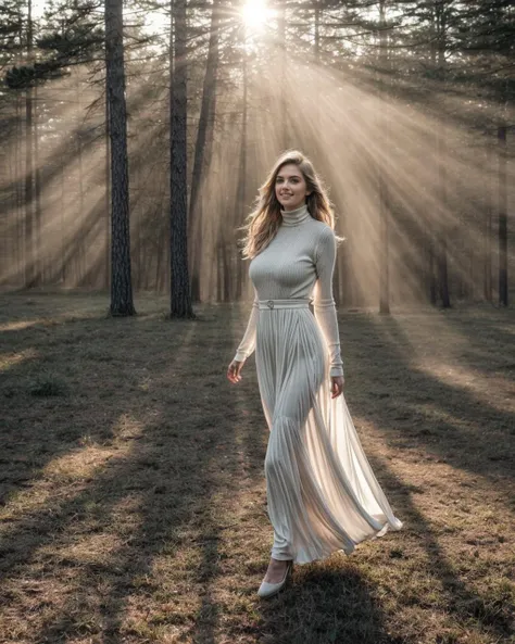 k4t3upt0nv1 (smiling:0.9) , (vibrant colors:0.8) , (hair flowing in the wind:0.8) (full body shot)
(turtleneck)
(tan filter:1.2)  (Tyndall effect, light rays) , [Macanese|Brazilian] thin  woman with long blonde hair, Mongolian, Portrait of haute couture 1920'S fashion model, ethereal dreamy foggy, photoshoot by alessio albi, editorial fashion magazine photoshoot, fashion poses, in front of pond. kinfolk magazine. film grain, (((dark shot))) , (natural skin texture, hyperrealism, soft light, sharp) ,  <lora:Tyndall effect_20230811155100:0.6> <lora:add_detail:1>