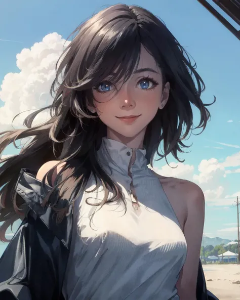 masterpiece, best quality, photorealistic, 8K, RAW photo, ultra highres, extremely detailed eyes and face, extremely detailed,absurdres,1girl,slender,small breasts, upper body, light smile, <lora:wanghong-000004:1>