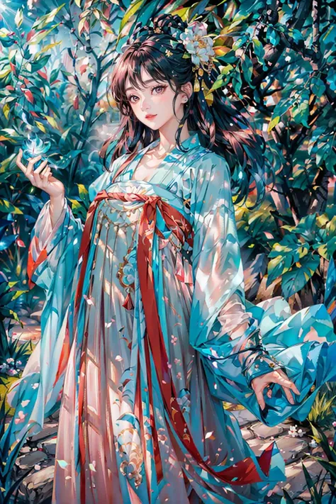 <(best quality, extremery best quality, masterpiece:1.4), (realistic, intricate details:1.4), (photorealistic:1.4), (extremely intricate:1.4), highres, ultra highres, ultra-detailed, absurdres, incredibly absurdres, extremely detailed, high quality, high resolution, hyperrealistic, ultra-realistic, hyper-detailed, top quality, best, fine detail, massive detail, Highly detailed, extreme detailed, highest detailed, high-res, absolutely resolution, reflection, (refraction:1.4), (hyperrealism:1.4)>, BREAK, 1girl, solo, looking at viewer, (young cute beautiful 18-year-old girl:1.4), 3d face, (hand of Guido Daniele:1.4), beautiful girl, Beautiful face, pretty, girlface, kpop idol, supermodel, stunning innocent symmetry face, perfect body, medium breast, slim waist, slim legs, (high detailed skin:1.5), glowing eyes, goddess, natural skin texture, shiny skin, White skin, Beautiful detailed face, detailed face, real skin texture, cute delicate face, finely detailed face, golden ratio, golden ratio face, expressive eyes, perfect face, perfect skin, flawless face, clear face, shiny hair, pale skin, Proper body proportion, perfect anatomy, realistic skin texture, luscious lips, glossy lips, natural makeup, beautiful bright pupils, slender figure, intricate eyes, detailed pupils, detailed face and eyes, longeyelashes, blush, good hand, perfect hands, pretty face, beautiful female bodies, finely detailed skin, oily shiny skin, clean facial features, an extremely delicate and beautiful, cute & girly, beautiful detailed eyes, stars in the eyes, detailed simmetric eyes, perfect smooth skin texture, BREAK, (((((standing, (hanfu, tang style, tang style outfits, pink upper shan, pink chest pleated skirt, red with pink waistband, red pibo:1.4), (smile, Pink hair, Pink eye, long hair, Pink eyelashes, Pink lips, Pink lip colour, Eyes glowing Pink, flat bangs, pink fluffy bunny:1.5), (night, Night time, moon light, sky, landscape, aurora borealis, stars, outdoors, Chinese, Pink fireworks, Sakura tree background:1.4), (lake background, mountains, full moon background, night lake shore, river, forest, chinese style countryard, lanterns, pond, cobblestone pathway, building pavilion, chinese buildings, moutains, misty lake, ancient chinese background, puddle, after the rain, petals falling, wet grass and trees, flower sea, in a meadow, waterfall, breeze, flying splashes, flying petals, leaves, bloom, bloom effect, surrounded by heavy floating petal flow, petal, Pink butterfly, flower, detailed beautiful grassland with petal, flowers, plants, Pink rose, many Pink roses, leaves falling from the tree, dust is drifting, ethereal, scenery, nature, mysterious background:1.4), (iridescent colors, Iridescence, blush, mysterious, fantasy background, fantasy, open mouth:1.2), (fog, wind:1.2), (Luminescent Particles:1.3), (fullbody:1.2), (eye focus, face focus, character focus, close-up face:1.2), (dutch angle, cowboy shot:1.3), colorful refraction)))), BREAK, <watercolor, available light, detailed light, volumetric fog, beautiful lighting, Rembrandt lighting, Cinematic, pixel art, game art, key visual, surreal, PBR Texturing, Anisotropic Filtering, Maximum Clarity And Sharpness, Albedo And Specular Maps, Multi-Layered Textures, Surface Shading, Sub-Pixel Convolution, Sub-Pixel Convolution, Accurate Simulation Of Light-Material Interaction, blurry foreground, broad light, volumetric light effect, matte painting, perfectly defined features, volumetric lighting, Tone Mapping, Lumen Reflections, Global illumination, Ray Tracing, Screen Space Global Illumination, Accent Lighting, 32k, Natural Lighting, volumetric, cinematic masterpiece, Rule of thirds, high dynamic range, Multi-exposure HDR capture, cinematic render, game cg cinematic, atmospheric perspective, scene, epic dynamic frame, motion blur, ((cinematic look, Film look)), rim light, 4k textures, adobe lightroom, photolab, insane details, hyperdetailed, exposure blend, professional color grading, professional color correction, aerial perspective, particles and dust in beams of light, cinematic scene, dynamic lighting, sharp details, lomography, soft focus, light leaks, bold hues, atmospheric depth, (explosive light and shadow:1.2), aesthetics, intricate designs, ultra realistic digital art, (zentangle, mandala, tangle, entangle), (fractal art), elegant, vivid colours, floating particles, particles, dramatic, epic, (ink drawing, oil painting detailed), (dramatic lighting:1.2), RAW, huge filesize, extremery detailed CG, Photo, 8k uhd, cinematic atmosphere, trending on artstation, award-winning glamour photograph, highly detailed photo, official art, beautiful and aesthetic, unity 8k wallpaper, beautiful, highly detailed CG illustration, best illustration, intricate, Amazing, emotional, analog, painting, digital painting, concept art, Oil Painting, illustration, Classical art, Renaissance, Romanticism, Neoclassicism, Color Palette, depth and contrast, Vibrant colors, saturated, rich saturation, color harmony, vivid palette, concept-art, design style, detail character, concept render, colorful, analog photography, dreamy atmosphere, specular highlights, atmospheric lighting, (dynamic angle, dynamic pose :1.3), (shiny, clothes reflecting light, lens flare, bloom effect, light particle, lens glare:1.3), realistic lighting, cinematic light, (cinematic lighting), light in the face, soft lighting, saturated colors, detailed background, sharp focus, 8k high definition, perspective, Master Composition, roughness, post-processing, soft shadows, realistic shadows, ambient occlusion, ray-tracing, subsurface scattering, photon mapping, physically-based rendering, octane rendering, unreal engine 5, ue5 rendering, Adobe After FX, dslr, RTX, Best character details, radiosity, sharp, antialiased, RAW photo, HDR, 8k, 4k, (((Photographed by Roger Deakins, using a RED Monstro 8K VV camera and a series of high-end lenses))), ((Hasselblad photography)), (film grain:1.4), Kodak portra 400, ((Fujifilm X-T5)), professional photograph, depth of field, caustics, Broad lighting, diffuse lighting, rim lighting, two tone lighting, textile details, visible pores, high resolution scan, professionally color graded, photographic reality, automatic white balance, best lighting, detailed shadow, high contrast, strong light and shadow>, (PureErosFace_V1:0.5), (ulzzang-6500:1), <lora:epiNoiseoffset_v3:0.05>, <lora:add_detail:0.1>, <lora:hanfuTang_v35:0.8>, <lora:zhongfenghuaxiyou-000018:0.05>, zhongfenghua