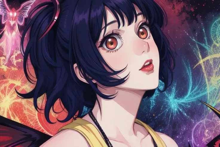 sexy (mothman:1.2) eldritch horror
(glowing red eyes)
teal violet (yellow:1.2)
(1girl:1.5)
psychedelic LSD
masterpiece absurdres
<lora:elusive-butterfly:1>
by Lisa Frank, (Meow Wolf:0.5),