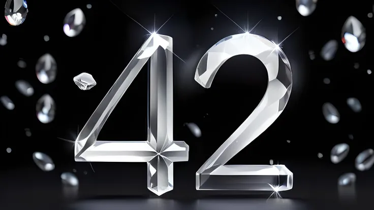 <lora:c0nst3llation:0.8>,c0nst3llation,<lora:Harrlogos_v1.1:1>,(42 text logo),((a transparent crystal that spells the number 42)),bokeh black and white space backdrop,