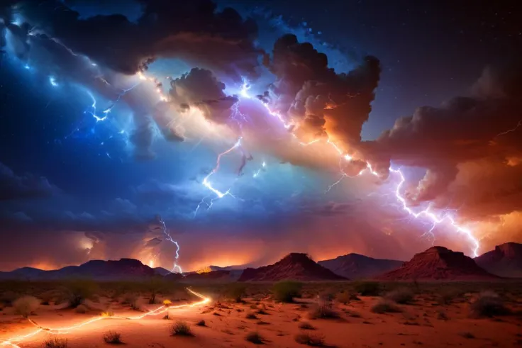 Constellation lightning sparking across the sky arcing in all directions, desert landscape, Cosmic Storm, color splash, masterpiece, full frame, wide angle lens, Fujifilm
<lora:xl_more_art-full_v1:1>
<lora:c0nst3llation:1.0>, c0nst3llation